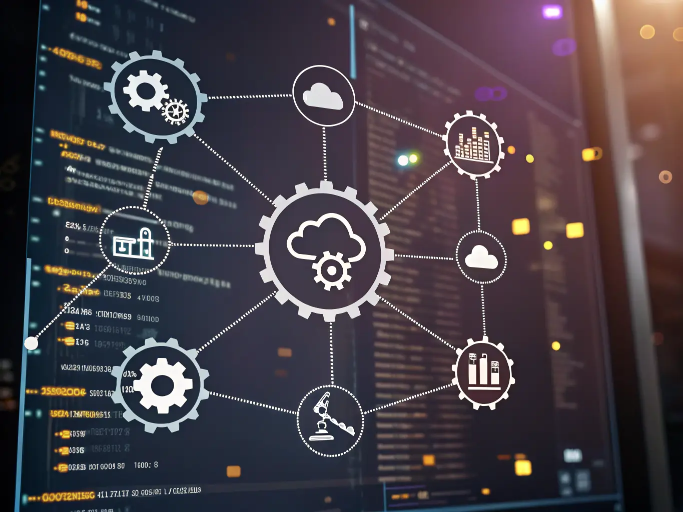 An infographic illustrating the interconnected workflows of automated administrative tasks within a clinic, showcasing efficiency and streamlined processes.
